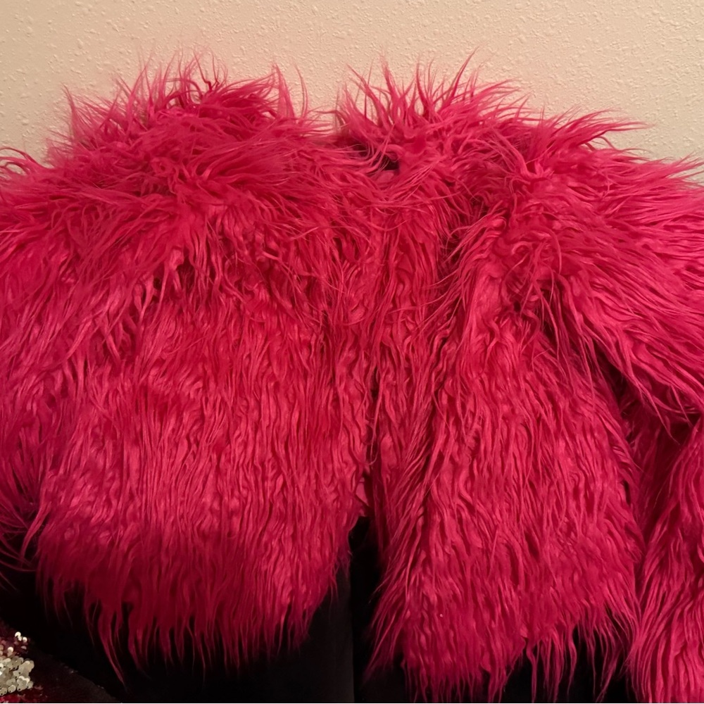 Vibrant Pink Faux Fur Jacket